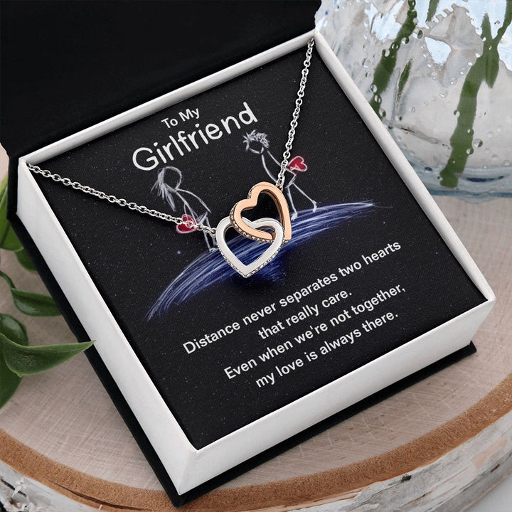 To My Girlfriend | Even we're not together, my Love is always there - Interlocking Hearts Necklace