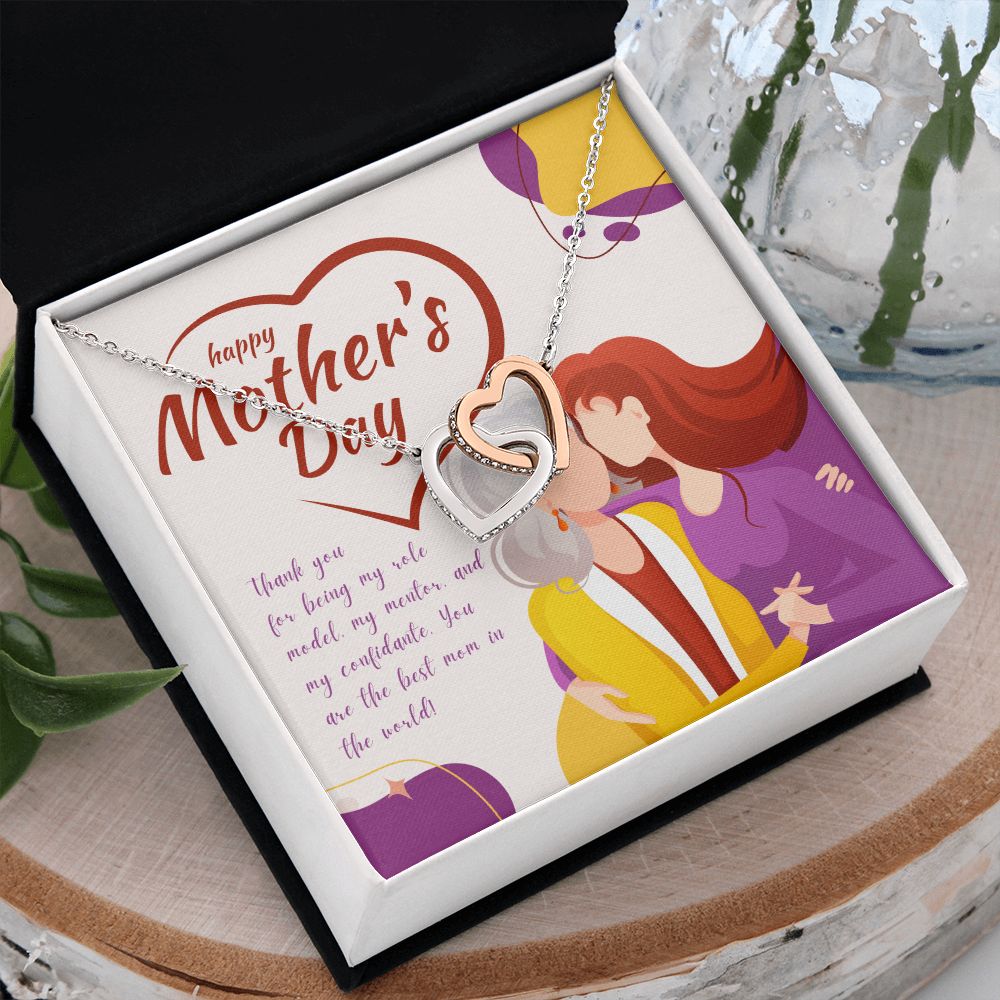 Happy Mother's Day | You are the best mom in the world - Interlocking Hearts Necklace
