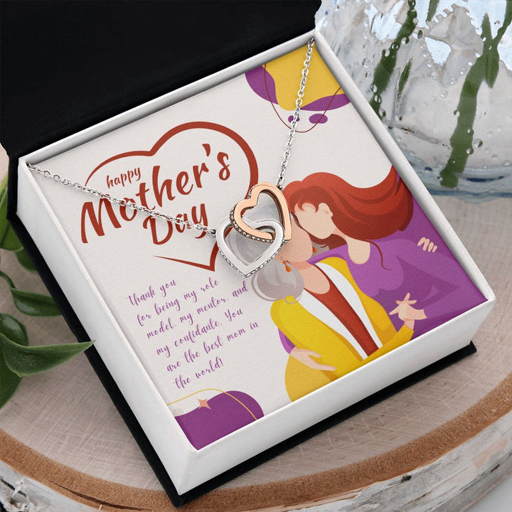 Happy Mother's Day | You are the best mom in the world - Interlocking Hearts Necklace