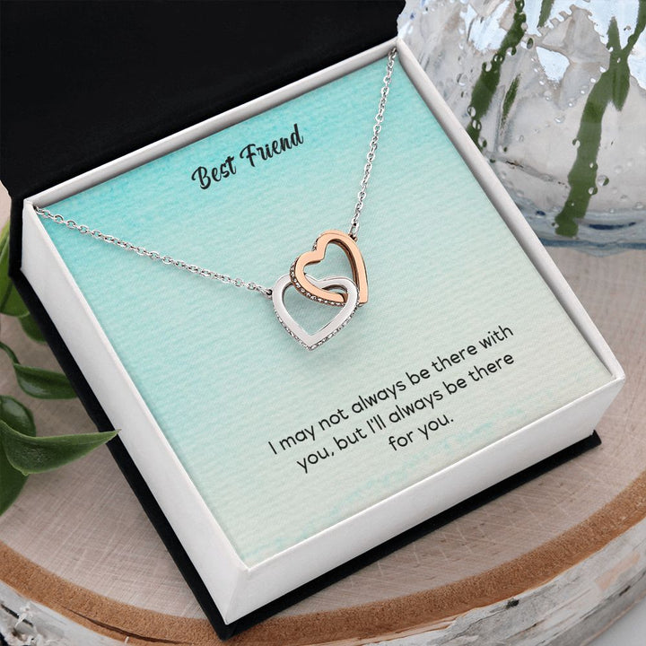 Best Friend | I will be with you wherever you are - Interlocking Hearts Necklace