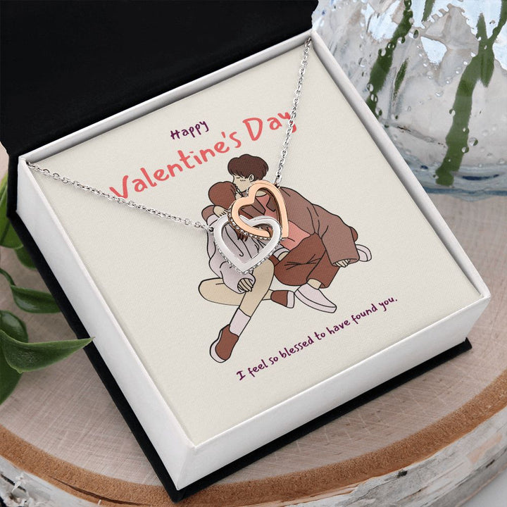 Happy Valentine's Day | You Are My Forever Valentine - Interlocking Hearts Necklace