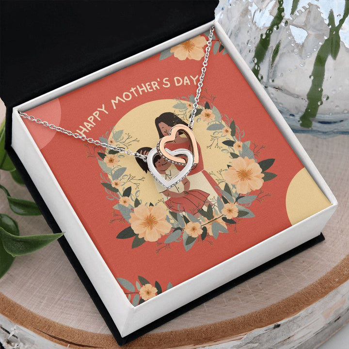 Happy Mother's Day | Supportive Mom Ever - Interlocking Hearts Necklace