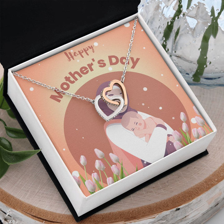 Happy Mother's Day | For the Mom Who Deserves the World - Interlocking Hearts Necklace