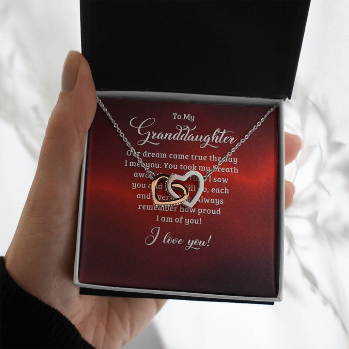To My Granddaughter | A Tale of Everlasting Love - Interlocking Hearts Necklace