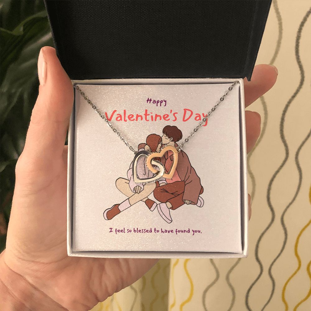 Happy Valentine's Day | You Are My Forever Valentine - Interlocking Hearts Necklace