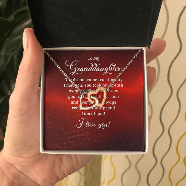 To My Granddaughter | A Tale of Everlasting Love - Interlocking Hearts Necklace