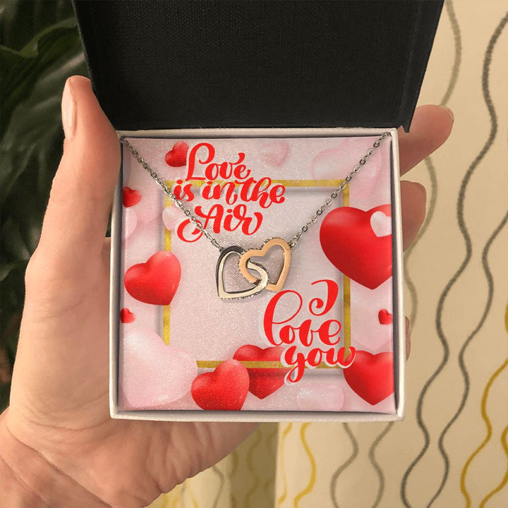 Happy Valentine's Day | You Are My Best Friend and Soulmate - Interlocking Hearts Necklace