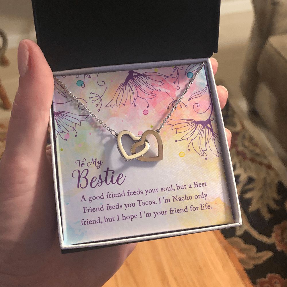 To My Bestie | I'm Your Friend for Life - Interlocking Hearts Necklace