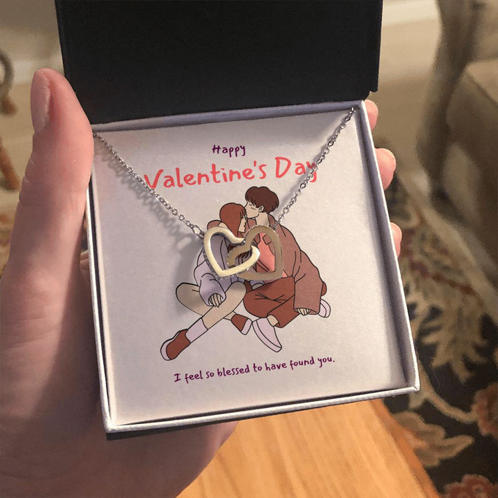 Happy Valentine's Day | You Are My Forever Valentine - Interlocking Hearts Necklace