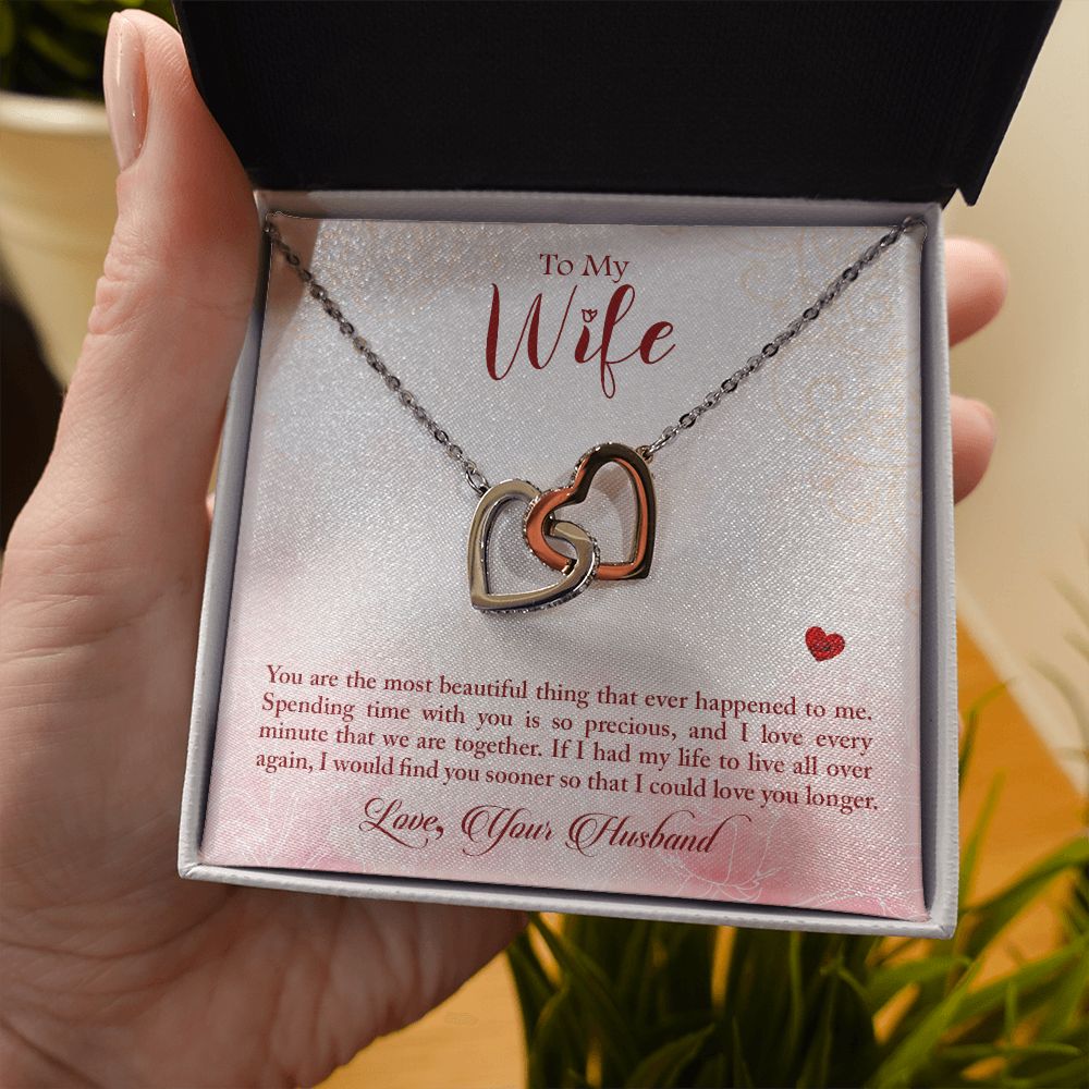To My Wife | Eternal Love Found - Interlocking Hearts Necklace