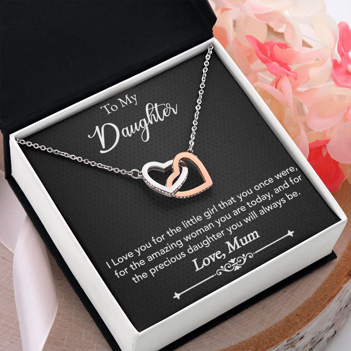 To My Daughter | Precious Daughter - Interlocking Hearts Necklace