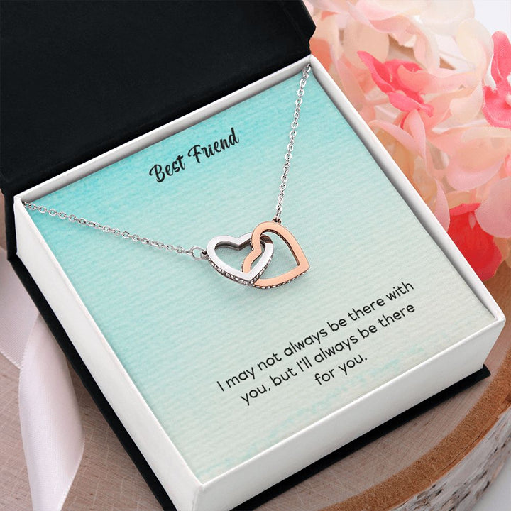Best Friend | I will be with you wherever you are - Interlocking Hearts Necklace