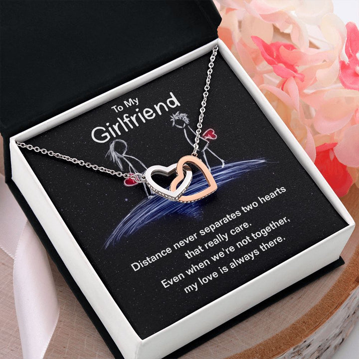 To My Girlfriend | Even we're not together, my Love is always there - Interlocking Hearts Necklace