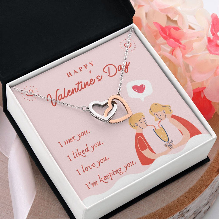 Happy Valentine's Day | My Forever Love - Interlocking Hearts Necklace