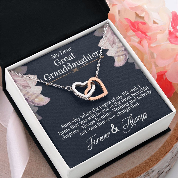 My Dear Great Granddaughter | Forever and Always - Interlocking Hearts Necklace