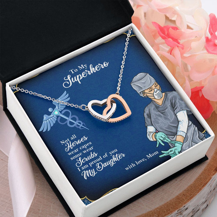 To My Mom| My Superhero from Mom - Interlocking Hearts Necklace