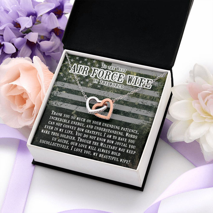 To My Airforce Wife | You are my everything, my love, my life - Interlocking Hearts Necklace