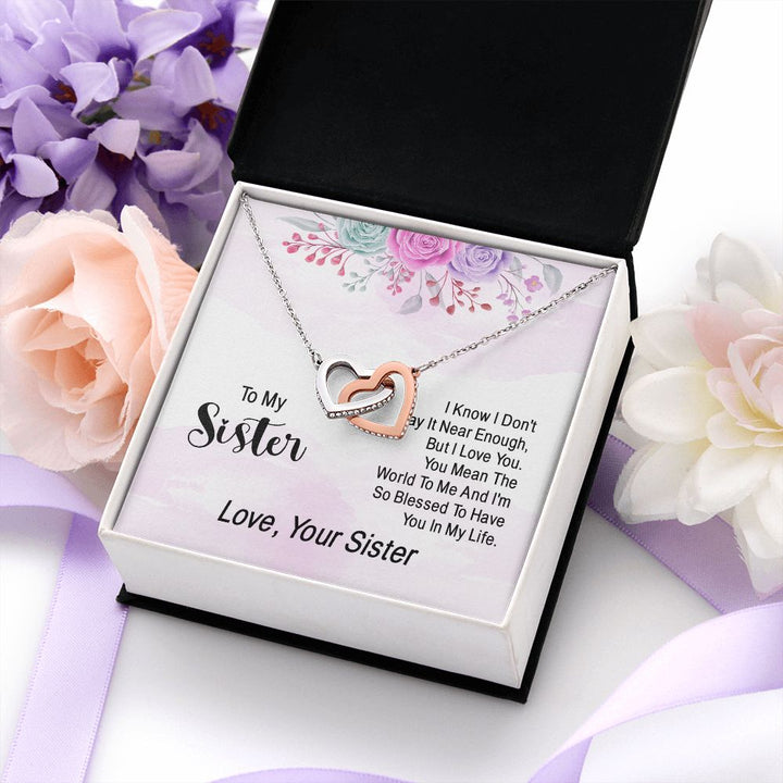 To My Sister | Expressing Gratitude to a Loved One - Interlocking Hearts Necklace