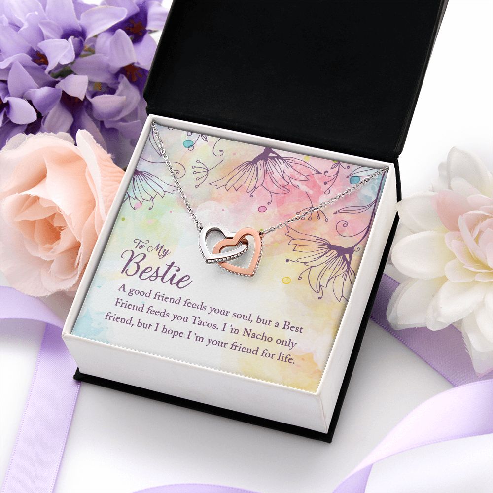 To My Bestie | I'm Your Friend for Life - Interlocking Hearts Necklace