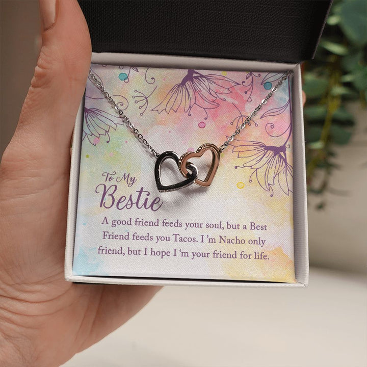 To My Bestie | I'm Your Friend for Life - Interlocking Hearts Necklace