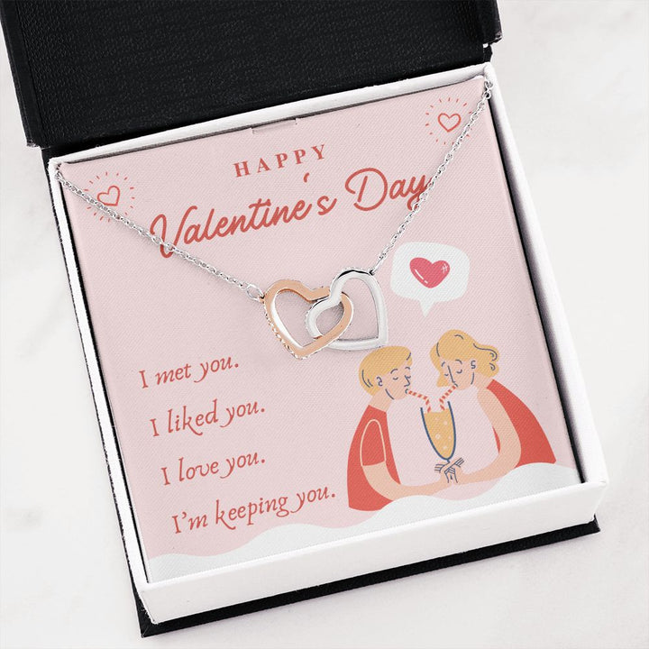 Happy Valentine's Day | My Forever Love - Interlocking Hearts Necklace