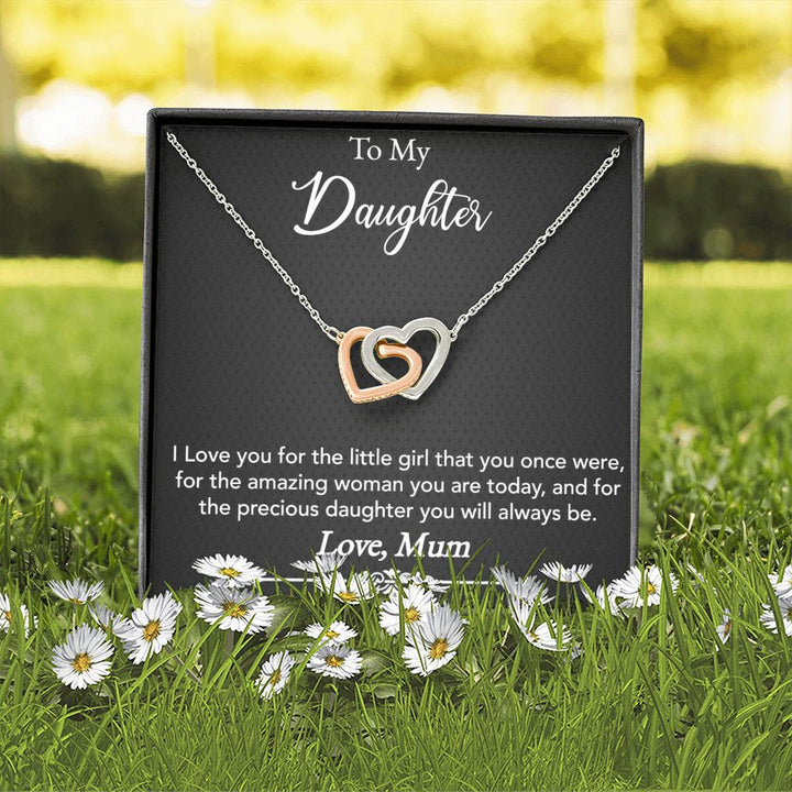 To My Daughter | Precious Daughter - Interlocking Hearts Necklace