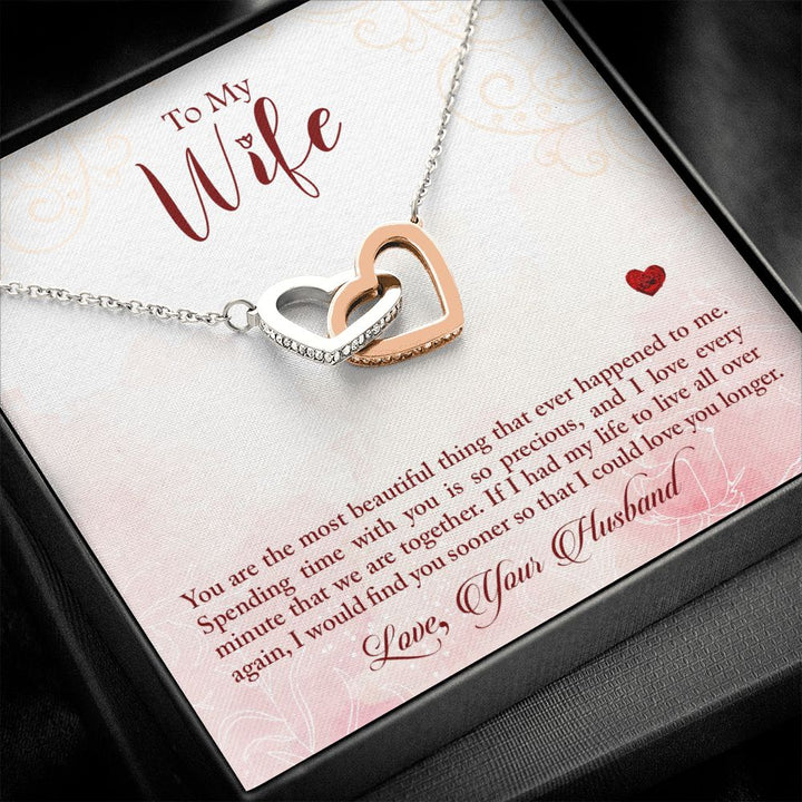 To My Wife | Eternal Love Found - Interlocking Hearts Necklace