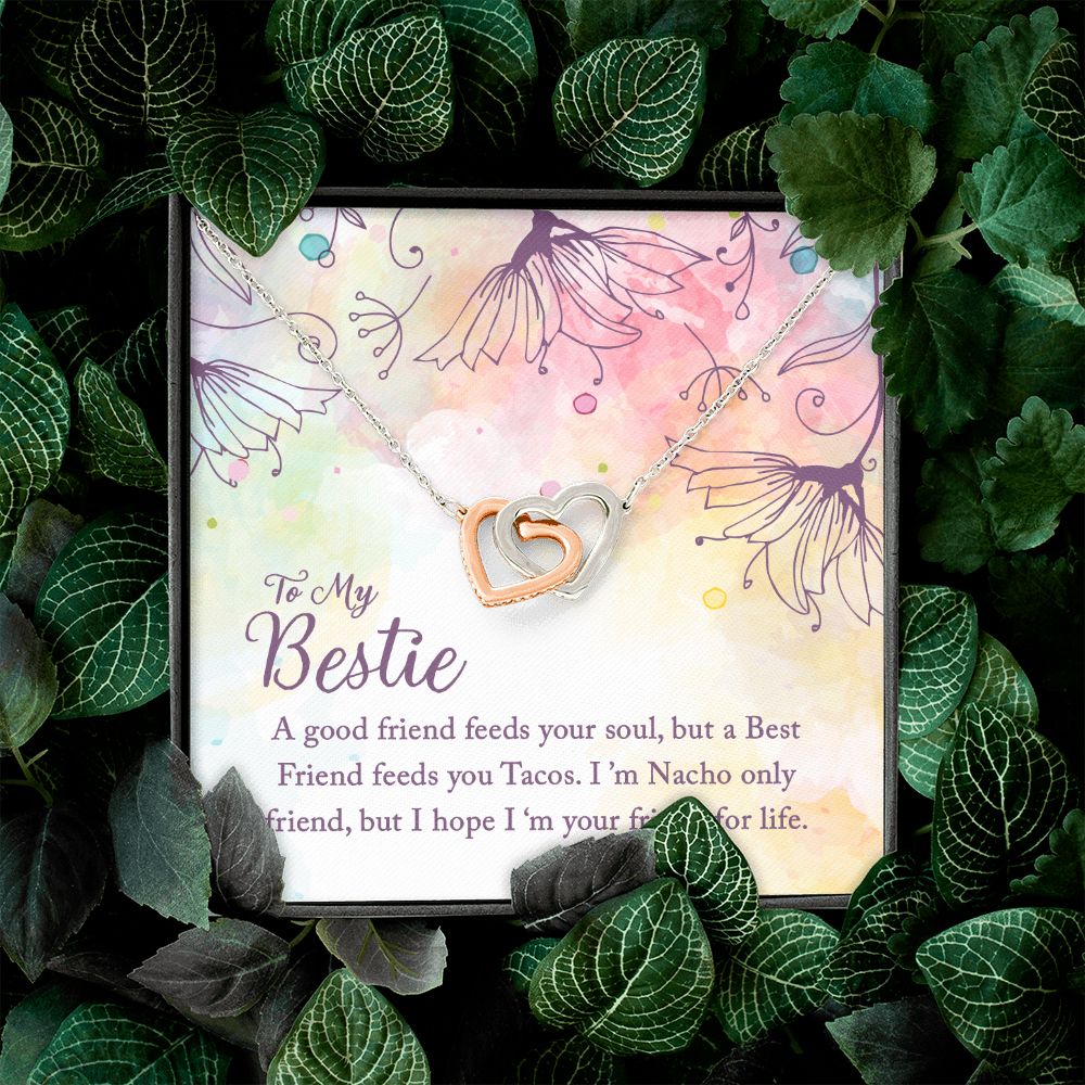 To My Bestie | I'm Your Friend for Life - Interlocking Hearts Necklace