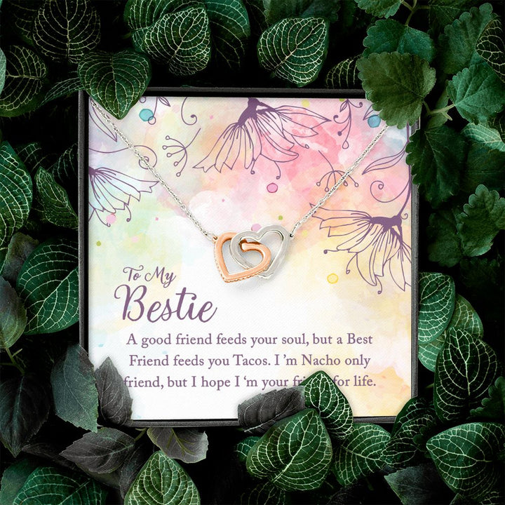 To My Bestie | I'm Your Friend for Life - Interlocking Hearts Necklace
