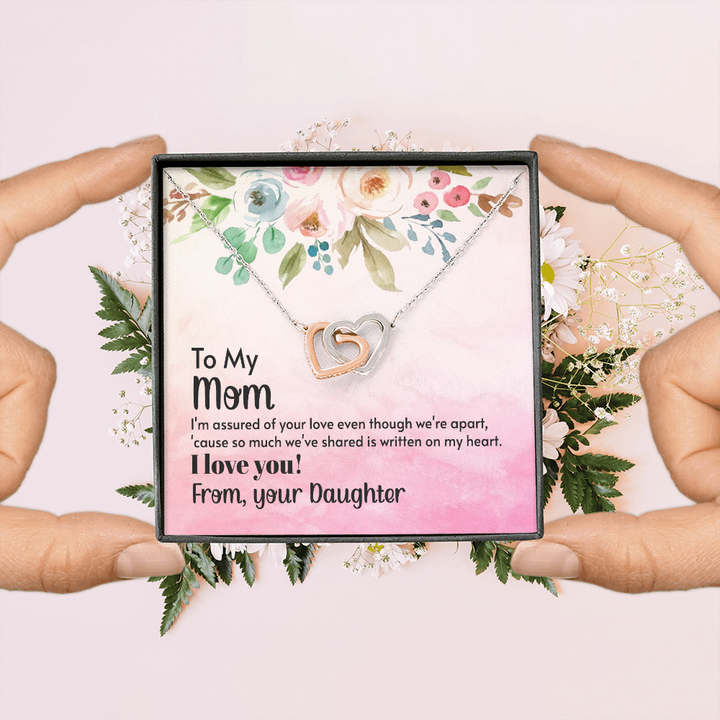 To My Mom | From Your Daughter - Interlocking Hearts Necklace