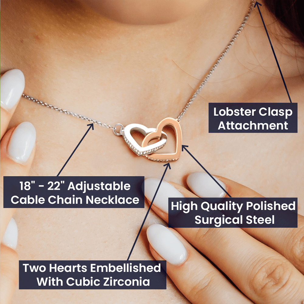To My Wife | Never be a prisoner of your past - Interlocking Hearts Necklace