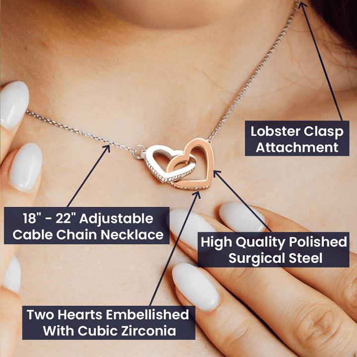 To My Wife | Never be a prisoner of your past - Interlocking Hearts Necklace
