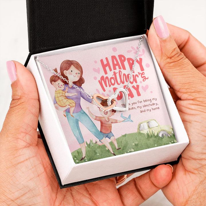 Happy Mother's Day | My Mom is My Everything - Interlocking Hearts Necklace