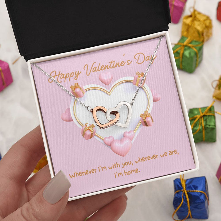 Valentine's Day | Happy Valentine's Day - Interlocking Hearts Necklace