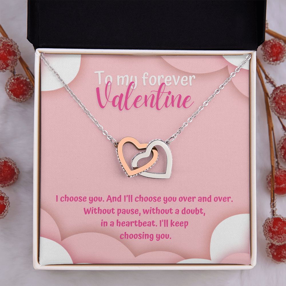 Valentine's Day | To My Forever Valentine - Interlocking Hearts Necklace