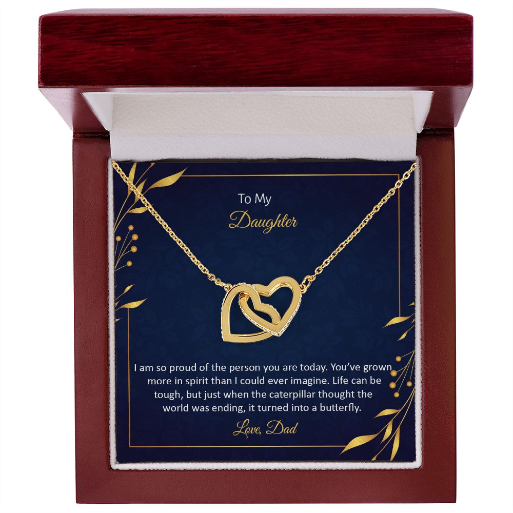 To My Daughter | I am so proud of the person You are today - Interlocking Hearts Necklace