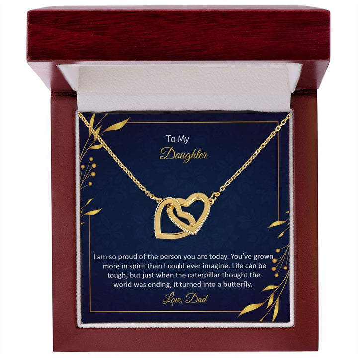 To My Daughter | I am so proud of the person You are today - Interlocking Hearts Necklace