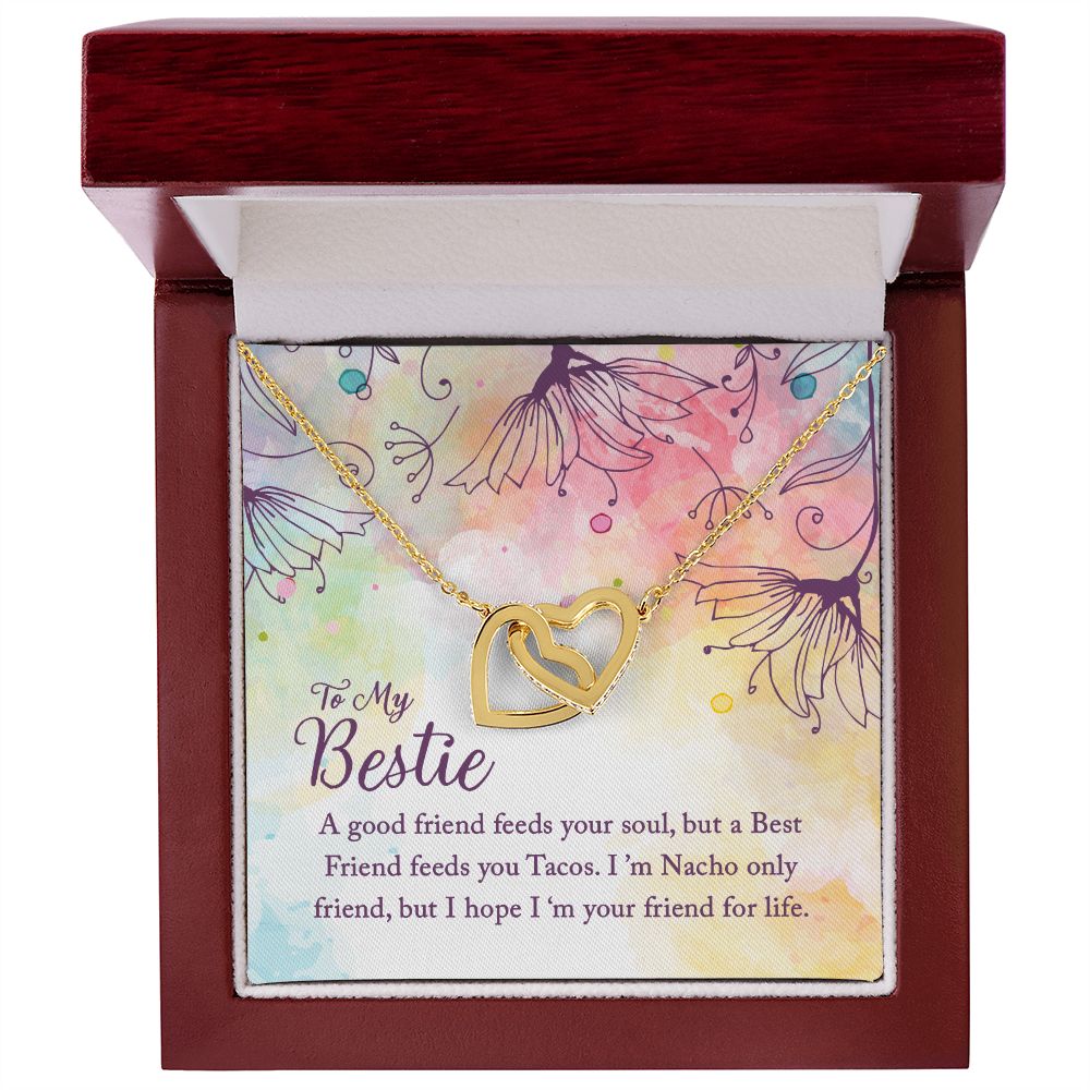 To My Bestie | I'm Your Friend for Life - Interlocking Hearts Necklace