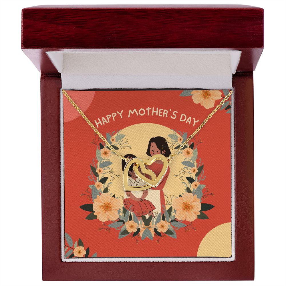Happy Mother's Day | Supportive Mom Ever - Interlocking Hearts Necklace