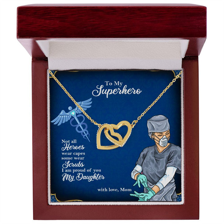 To My Mom| My Superhero from Mom - Interlocking Hearts Necklace