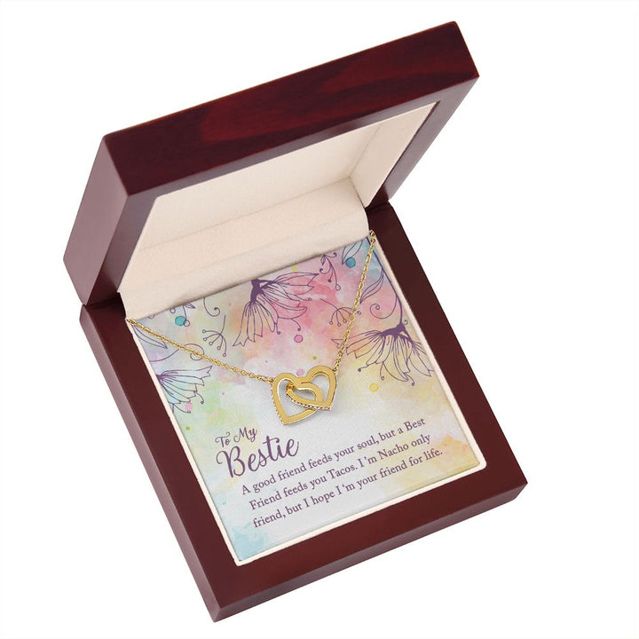 To My Bestie | I'm Your Friend for Life - Interlocking Hearts Necklace