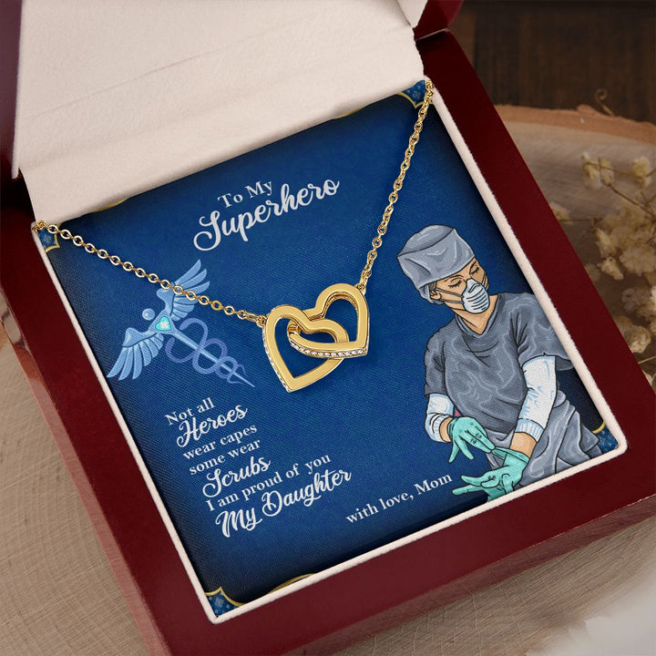 To My Mom| My Superhero from Mom - Interlocking Hearts Necklace