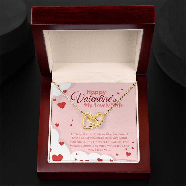 Happy Valentine's My Lovely Wife | Beyond Words - Interlocking Hearts Necklace