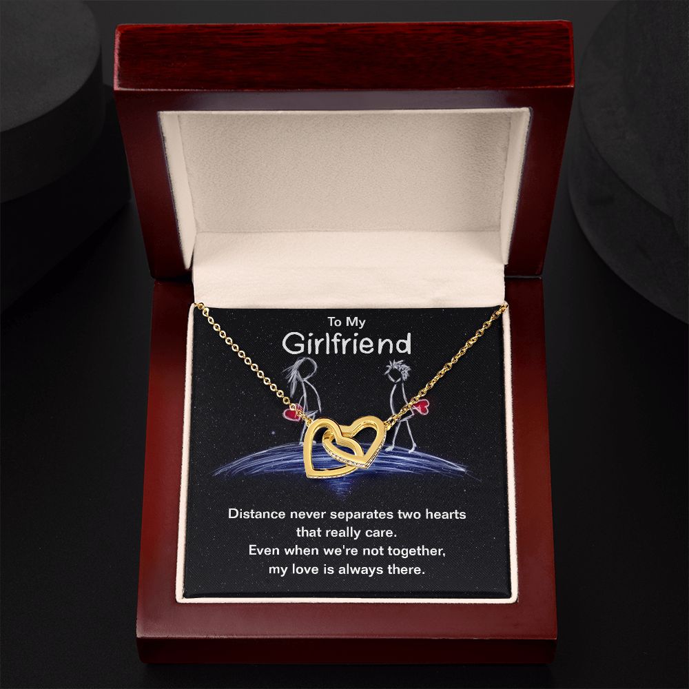 To My Girlfriend | Even we're not together, my Love is always there - Interlocking Hearts Necklace