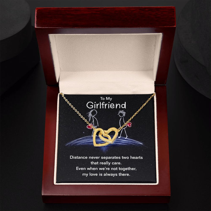 To My Girlfriend | Even we're not together, my Love is always there - Interlocking Hearts Necklace