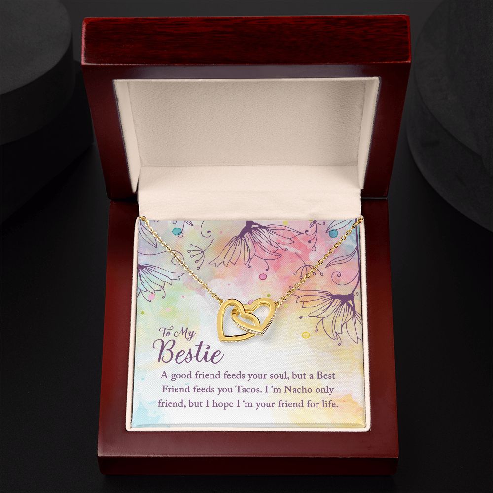 To My Bestie | I'm Your Friend for Life - Interlocking Hearts Necklace