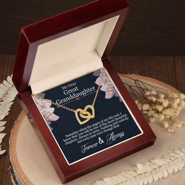 My Dear Great Granddaughter | Forever and Always - Interlocking Hearts Necklace