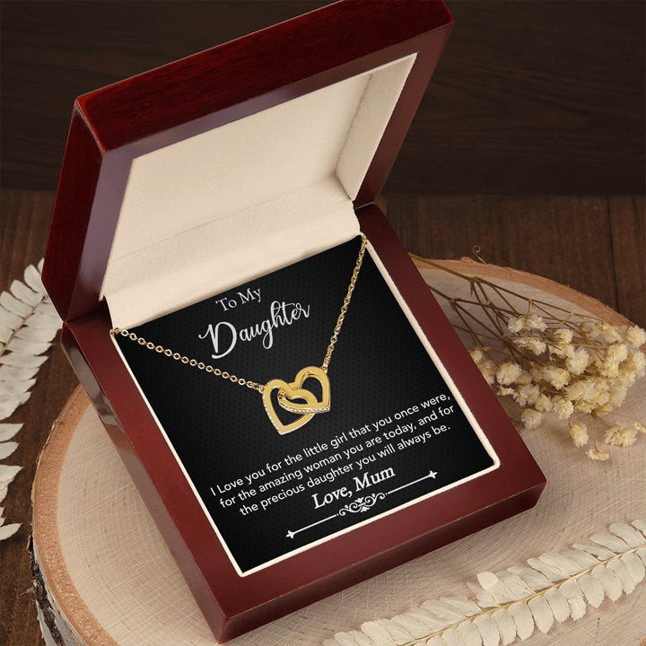 To My Daughter | Precious Daughter - Interlocking Hearts Necklace
