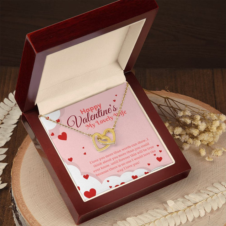 Happy Valentine's My Lovely Wife | Beyond Words - Interlocking Hearts Necklace