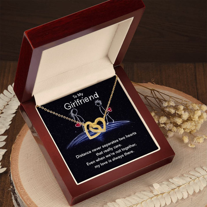 To My Girlfriend | Even we're not together, my Love is always there - Interlocking Hearts Necklace